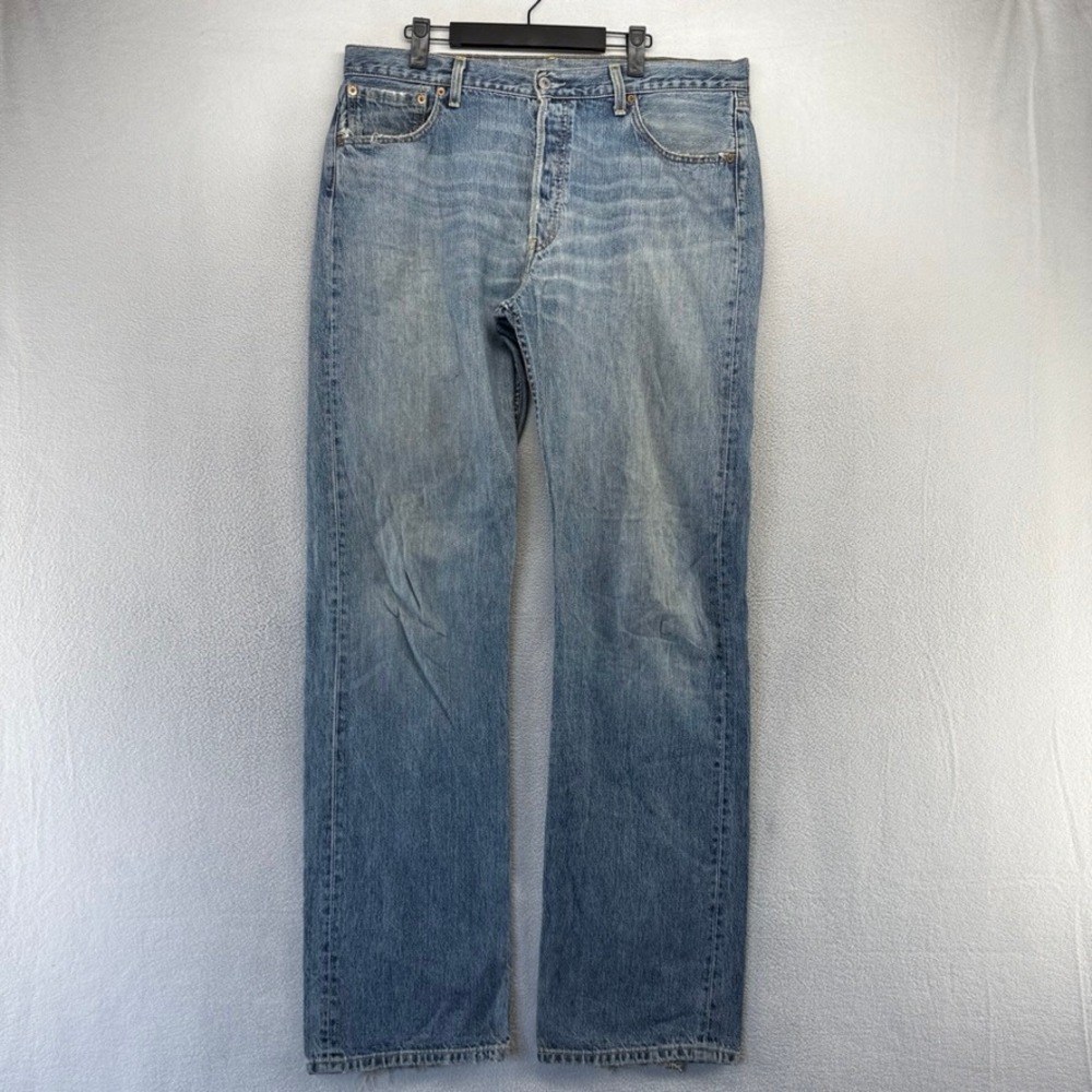 Vintage Levis 501 Jeans Mens 36x36 Blue Straight Leg Distressed Button Fly y2k
